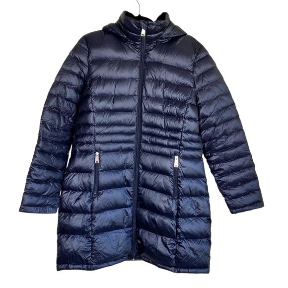 Andrew Marc Sz L Lightweight Packable Premium Down Jacket Quilted Long Black - Picture 2 of 16
